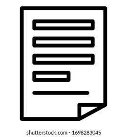 Dokument-Berichtssymbol. Rahmenpapier Bericht Vektorillustration Symbol für Webdesign einzeln auf weißem Hintergrund