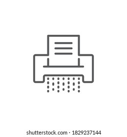 Paper document shredder vector icon symbol isolated on white background