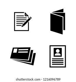 Paper Document. Simple Related Vector Icons Set for Video, Mobile Apps, Web Sites, Print Projects and Your Design. Paper Document icon Black Flat Illustration on White Background.