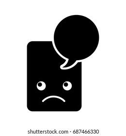 paper document with speech bubble kawaii character