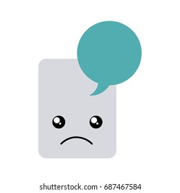paper document with speech bubble kawaii character