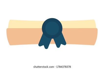 Paper document with stamp, scroll with seal isolated icon vector. Parchment and vintage printing, message or mail service, diploma or certificate