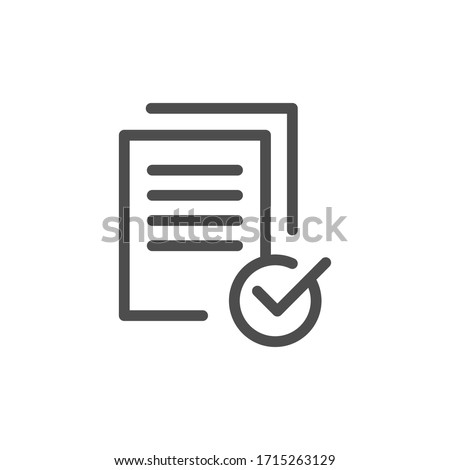 paper document vector flat icon with check mark