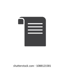 Paper document vector icon. filled flat sign for mobile concept and web design. To do List simple solid icon. Symbol, logo illustration. Pixel perfect vector graphics