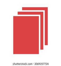 Paper document vector icon. Red symbol