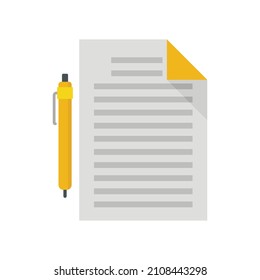 Paper documents icon. Flat illustration of paper documents vector icon isolated on white background
