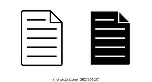 Paper Documents icon representing files, paperwork, records, and written information. Clean outline and filled vector symbol suitable for offices, administration, education, accounting, business, documentation, and file management.