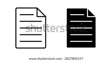 Paper Documents icon representing files, paperwork, records, and written information. Clean outline and filled vector symbol suitable for offices, administration, education, accounting, business, documentation, and file management.