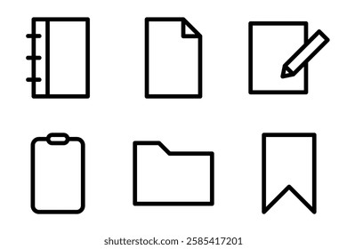 Paper and Documents icon set