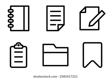 Paper and Documents icon set