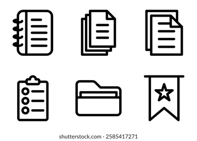 Paper and Documents icon set