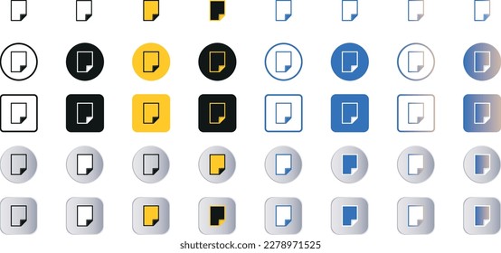 Paper Documents Icons, File Icon, Folded Written Paper Icon Set with 40 Styles