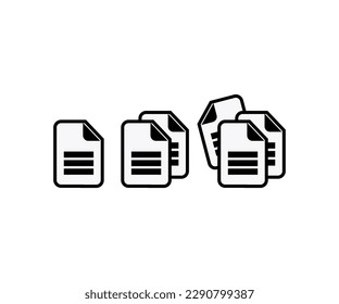 Iconos de documentos en papel. Símbolo de línea. Icono de archivo. Elemento vectorial de icono de página de documento de papel. Diseño e ilustración del vector del símbolo del archivo de acuerdo.
