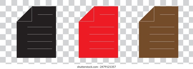 Iconos de documentos en papel. Símbolo de línea. Icono de archivo. Papel escrito doblado. Icono de línea - Vector de stock.