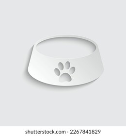 paper dog bowl icon vector logo