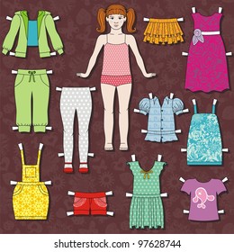 Paper Doll Body Cloths Her This Stock Vector (Royalty Free) 97628744 ...