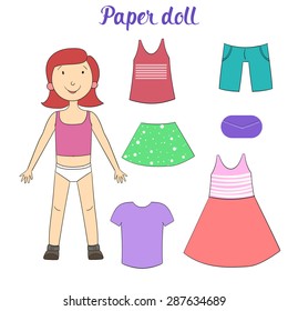 Paper Doll Boy Clothes Vector Illustration Stock Vector (Royalty Free ...