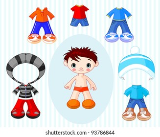 Paper Doll boy with different clothes