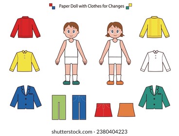 Paper Doll with Clothes for Changes