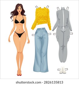 Paper doll and clothes