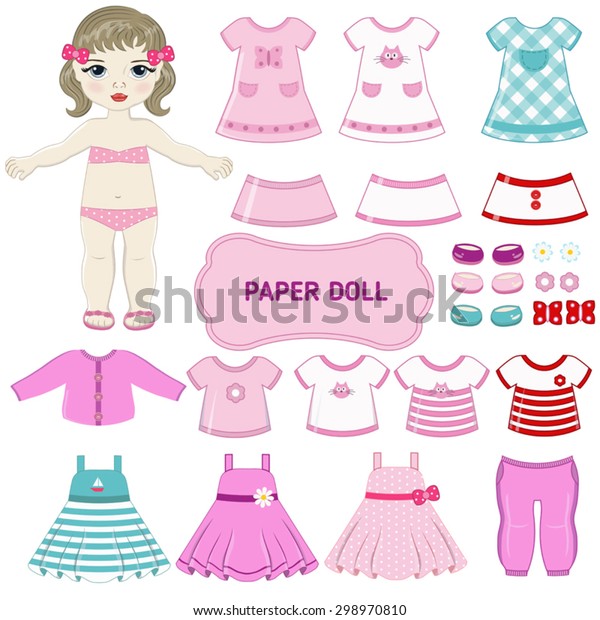 Paper Doll Clothing Set Stock Vector Royalty Free 298970810 Shutterstock 2066