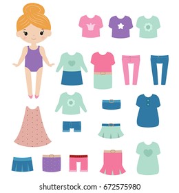 Paper doll and clothing