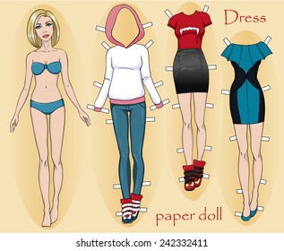 Paper doll and her wardrobe