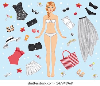 Paper Doll In Summer Clothes