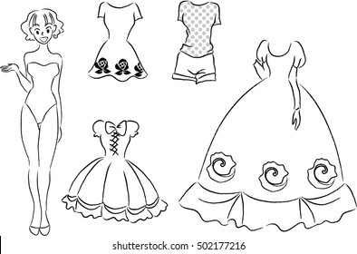 Paper Doll Vector Stock Vector (Royalty Free) 502177216