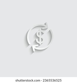 paper dollar exchange icon vector Exchange money icon