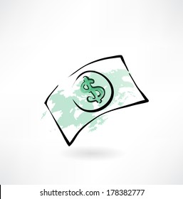 paper dollar grunge icon