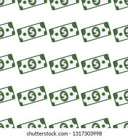 paper dollar seamless pattern symbol on white background. Stock vector icon