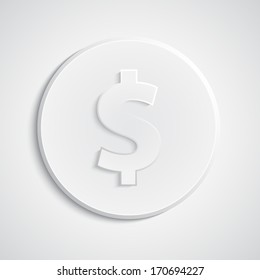 Paper dollar sign. EPS10 vector