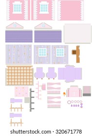 Paper Dollhouse Stock Vector (Royalty Free) 320671778 | Shutterstock