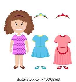 Paper dolls with clothes for play