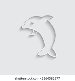 paper dolphin vector icon marine icon 