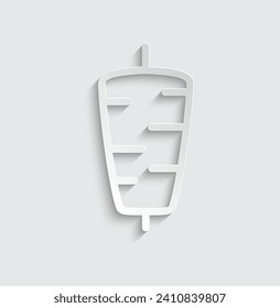 papel Doner kebab icono vector de carne icono