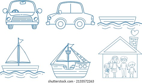 A paper with a doodle design of the transport illustration