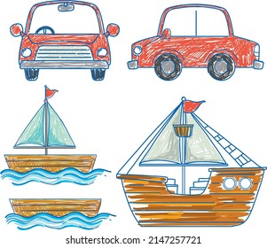 A paper with a doodle design of the transport illustration