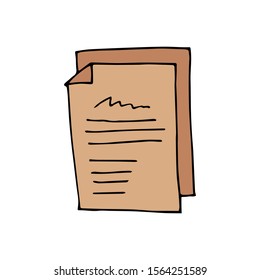 Paper Doodle Icon Vector Simple Design 