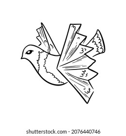 Paper dove sketch vector illustration hand draw