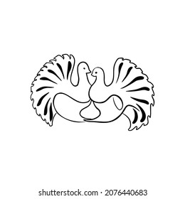Paper doves sketch vector illustration hand draw