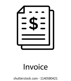 Paper drafts with having dollars sign, invoice concept 