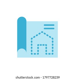 Icono de la casa de dibujo de papel. Elementos vectoriales de color simples de iconos de arquitectura para ui y ux, sitio web o aplicación móvil