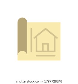 Icono de la casa de dibujo de papel. Elementos vectoriales de color simples de iconos de arquitectura para ui y ux, sitio web o aplicación móvil