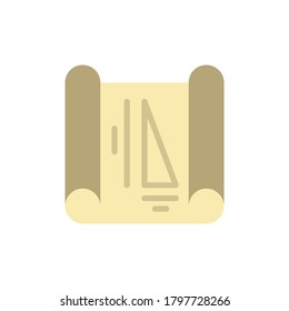 Paper drawing triangle icon. Simple color vector elements of architecture icons for ui and ux, website or mobile application