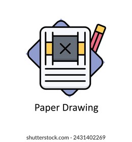 Paper Drawing vector filled outline Icon Design illustration. Graphic Design Symbol on White background EPS 10 File
