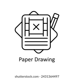 Paper Drawing vector outline Icon Design illustration. Graphic Design Symbol on White background EPS 10 File