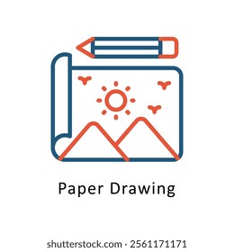 Paper Drawing Vector Two Color Icon. Eps file 10