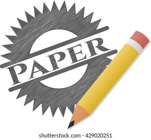 Paper drawn in pencil